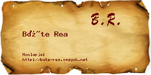 Büte Rea névjegykártya